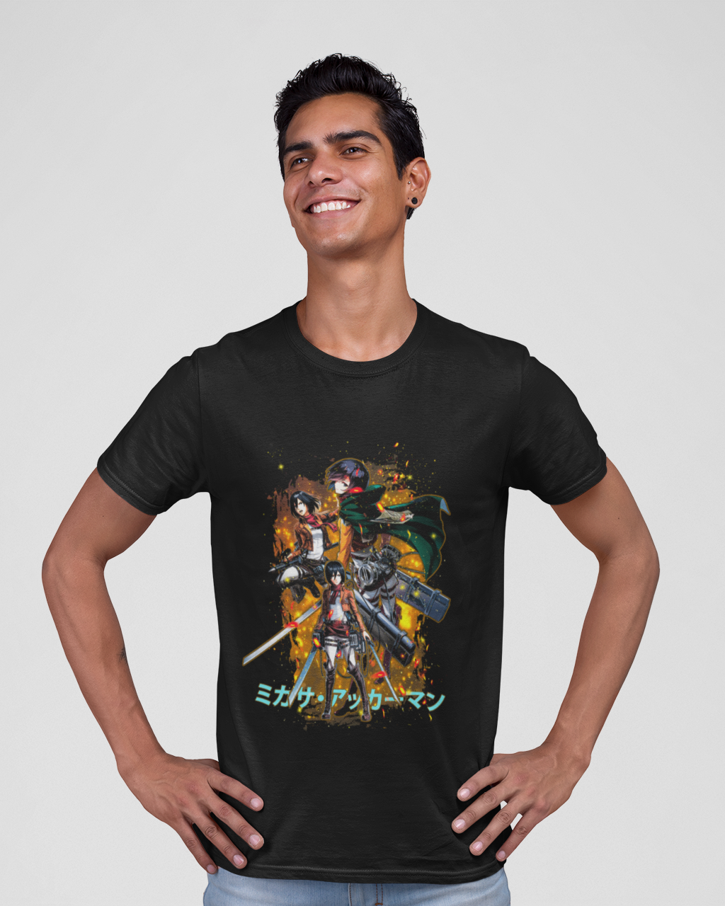 Sword Blazing Mikasa - Premium Crew T-Shirt