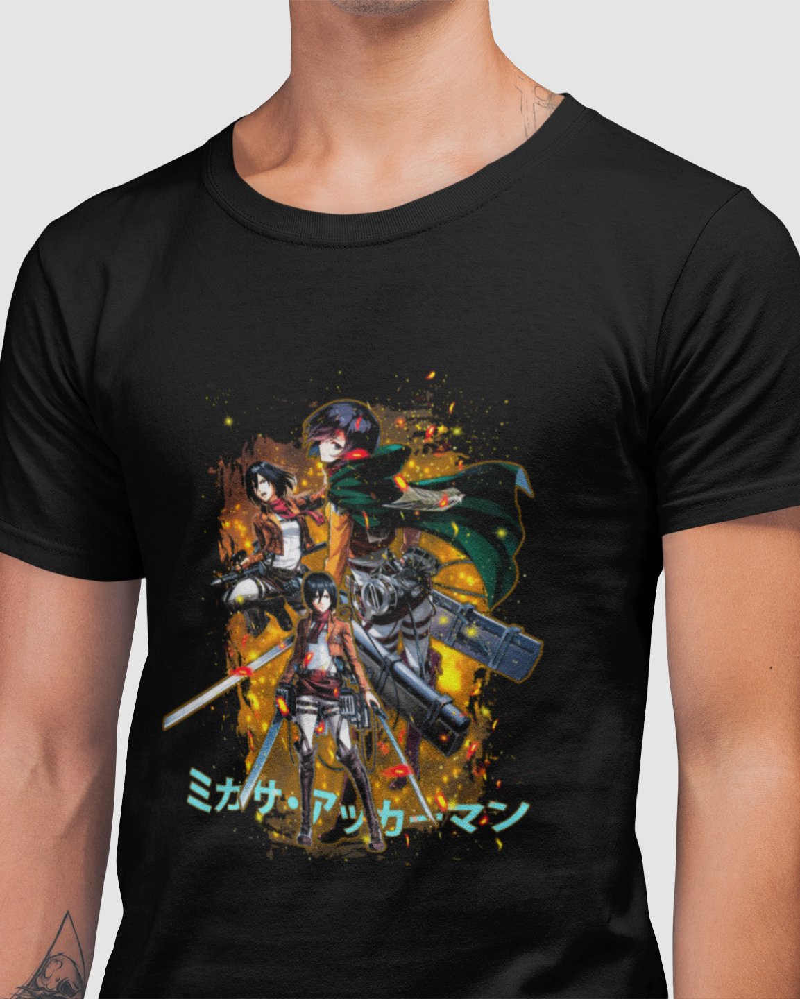 Sword Blazing Mikasa - Premium Crew T-Shirt