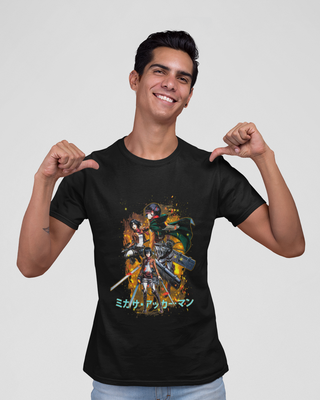 Sword Blazing Mikasa - Premium Crew T-Shirt